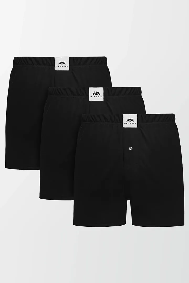 Jersey Boxer Shorts - Black Pack Of 3