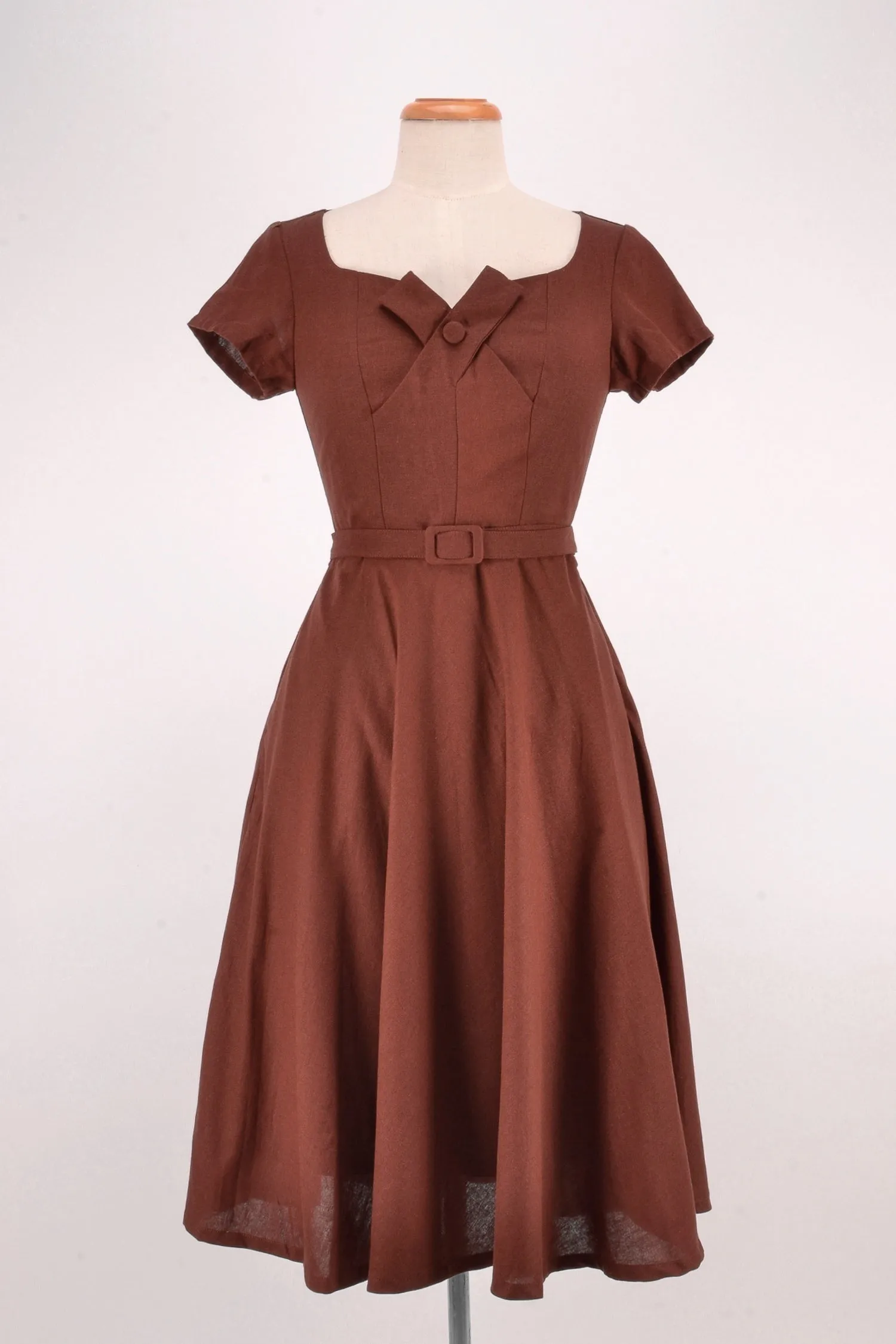 Juliet Cross Collar Wine Dress