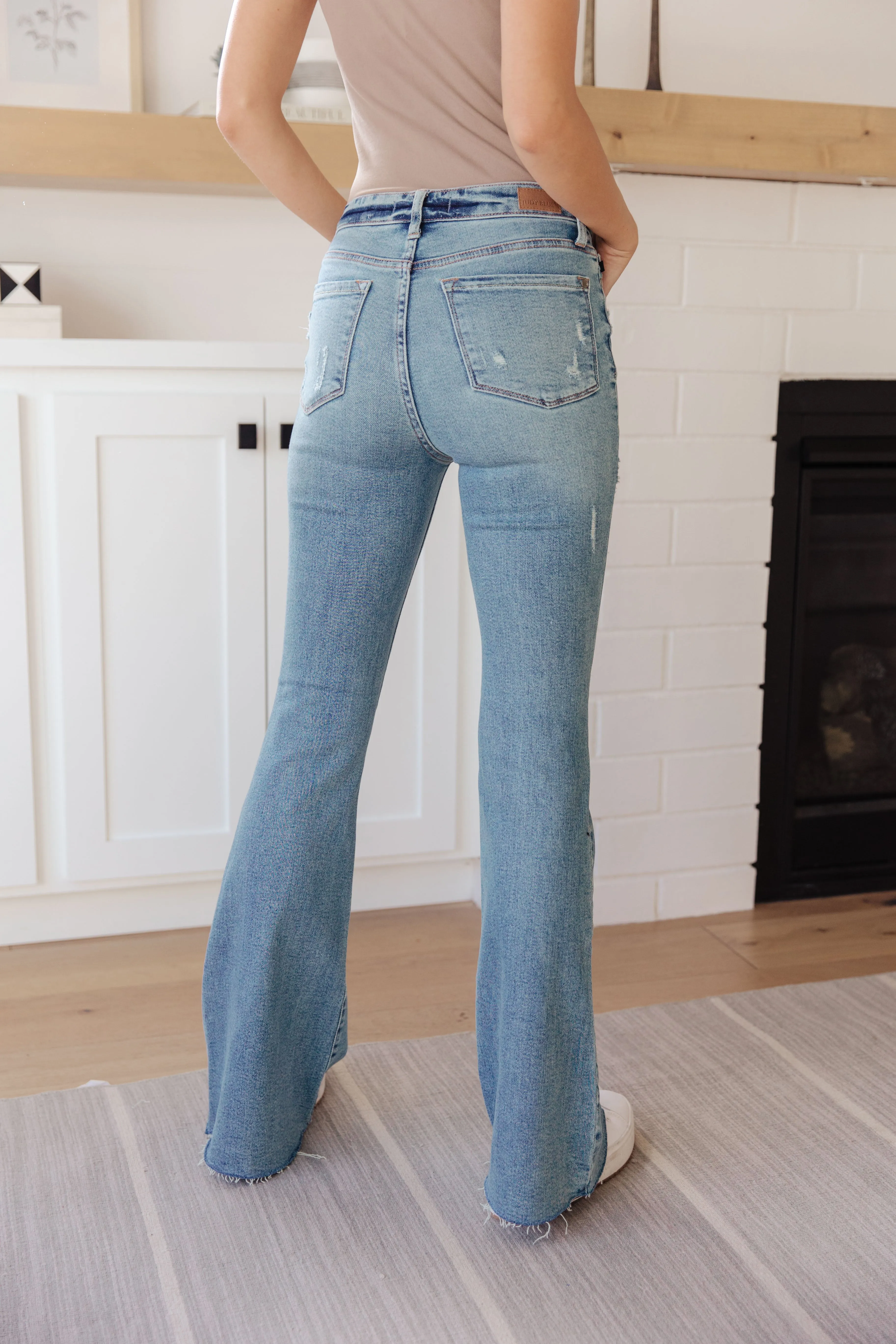 Kiana High Rise Heavy Destroy Flare Jeans by Judy Blue