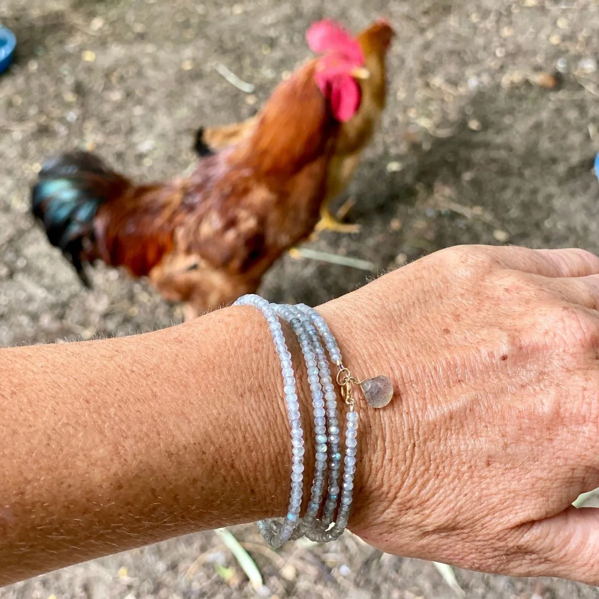 Labradorite Wrap Bracelet for a Positive Change in Your Life - Silver