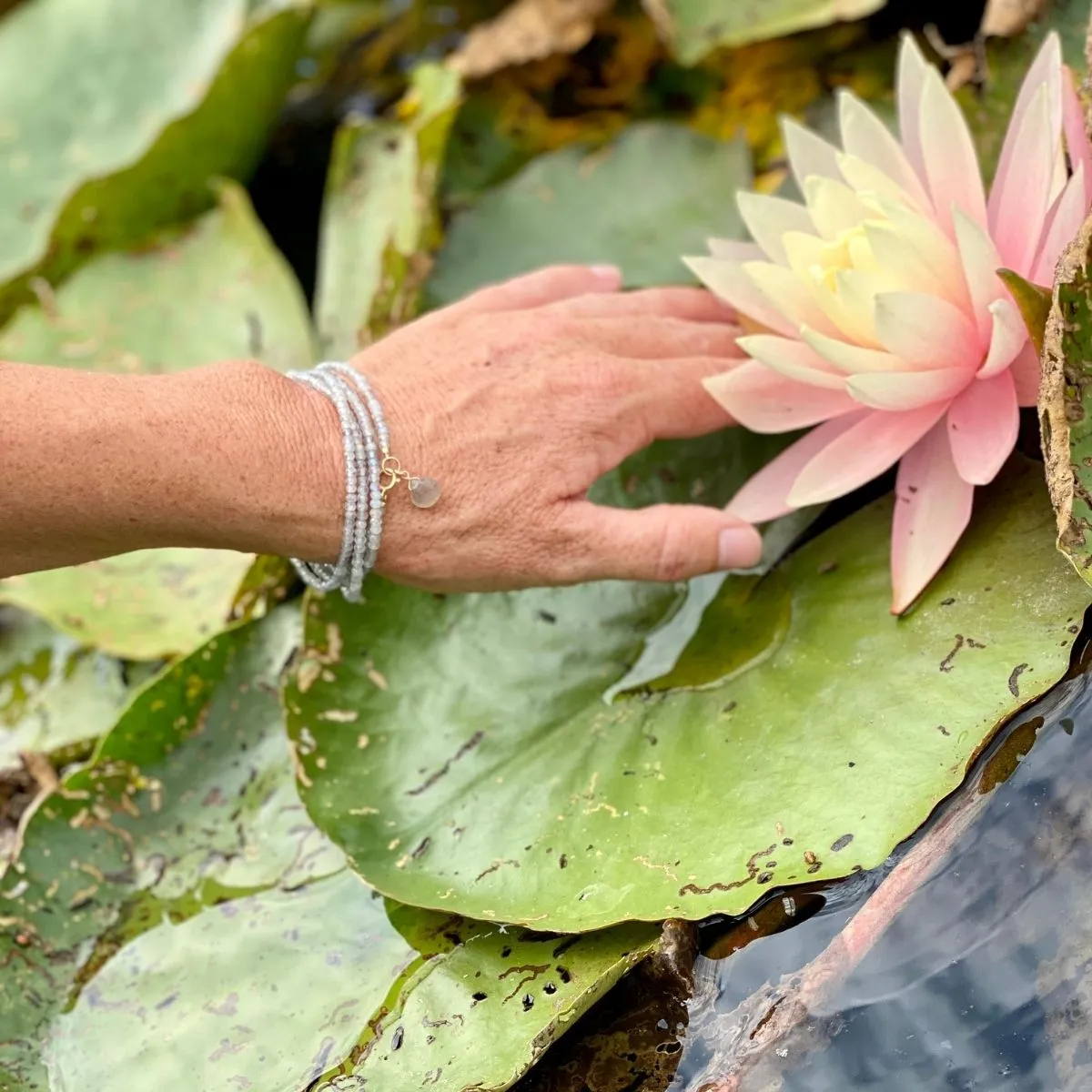 Labradorite Wrap Bracelet for a Positive Change in Your Life - Silver