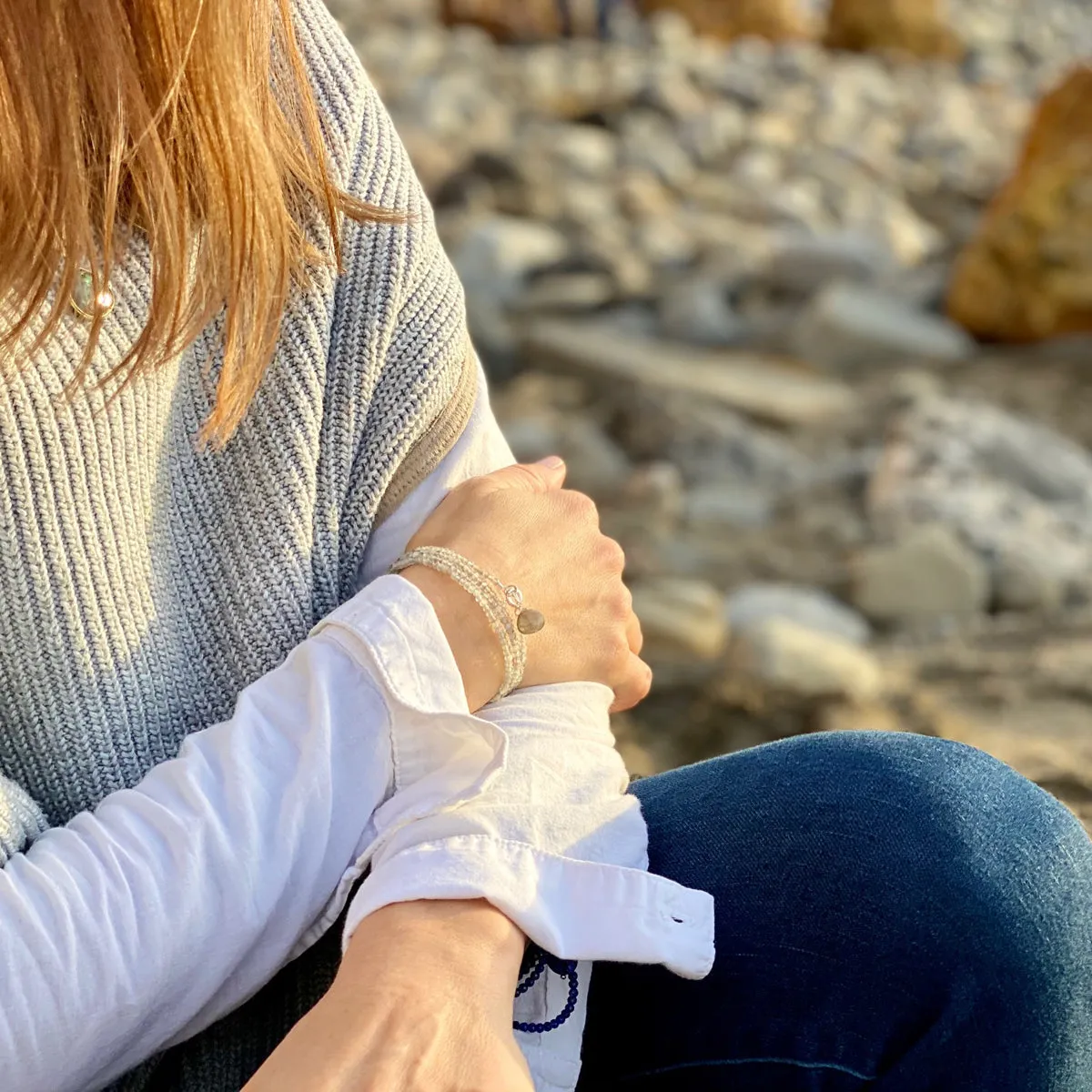 Labradorite Wrap Bracelet for a Positive Change in Your Life - Silver