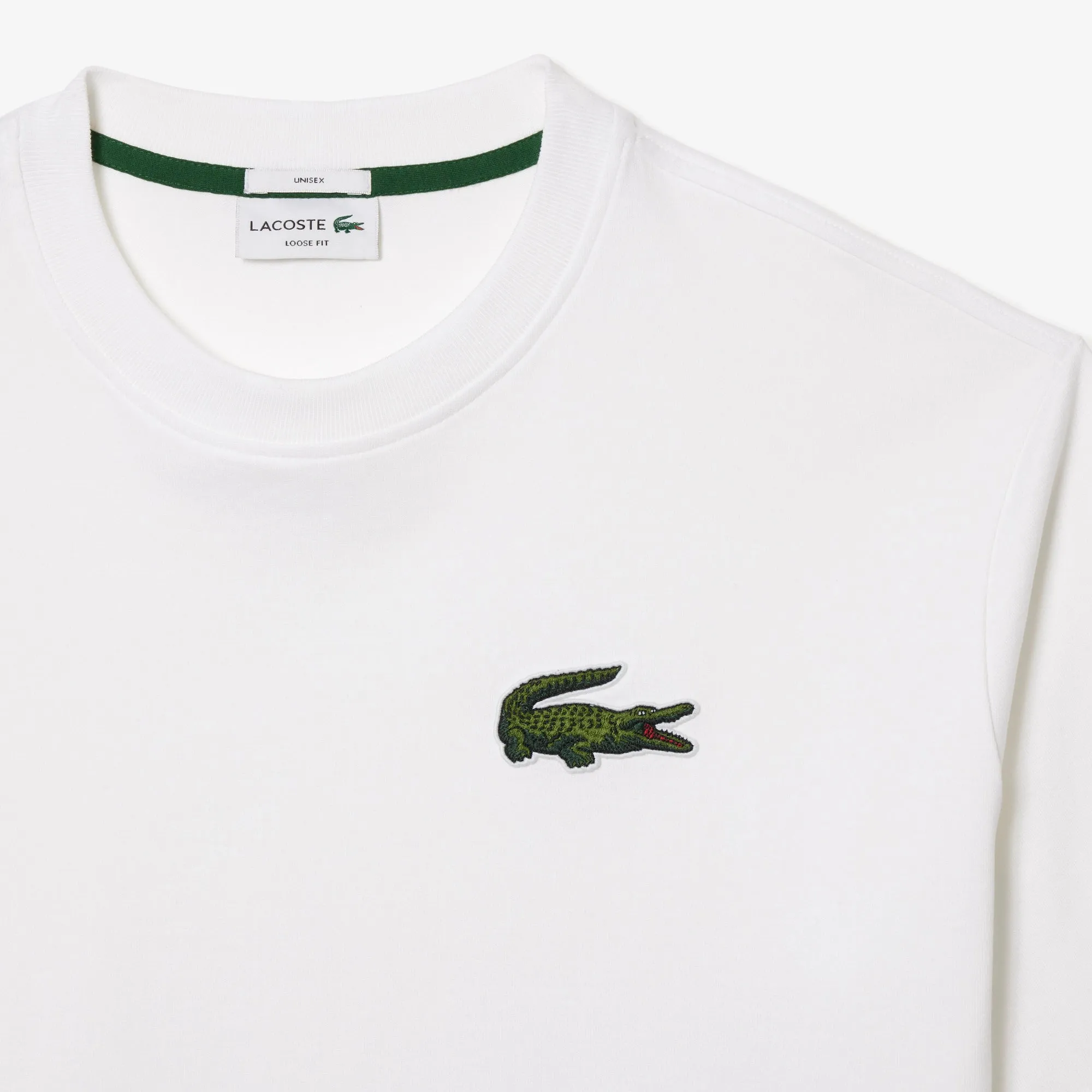 LACOSTE Unisex Loose Fit Large Crocodile Organic Cotton T-Shirt