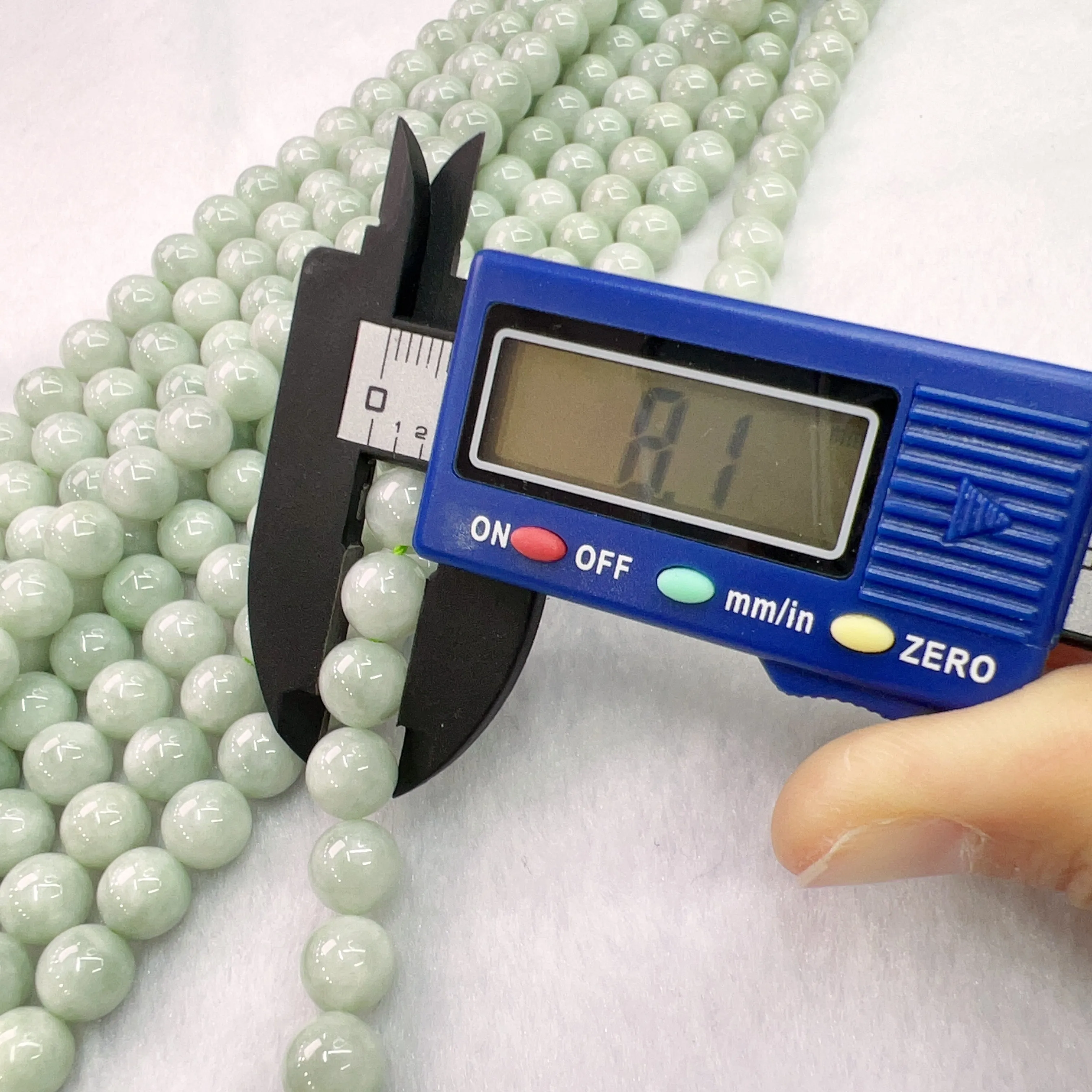 Light Green - Genuine Jade 8mm Jadeite Round Bead Strands for DIY Jewelry Project