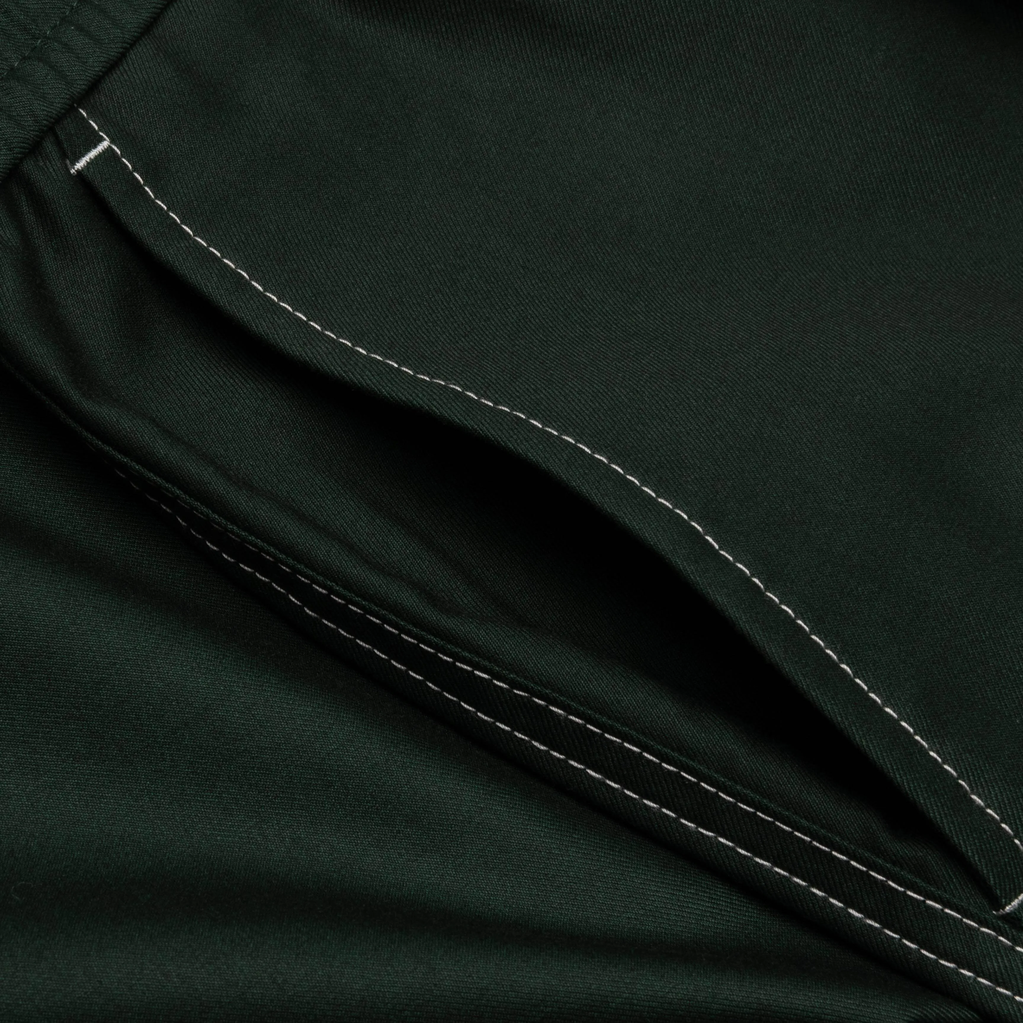 Lightweight Wool Elasticated Woven Pant - Forest Green