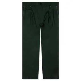 Lightweight Wool Elasticated Woven Pant - Forest Green