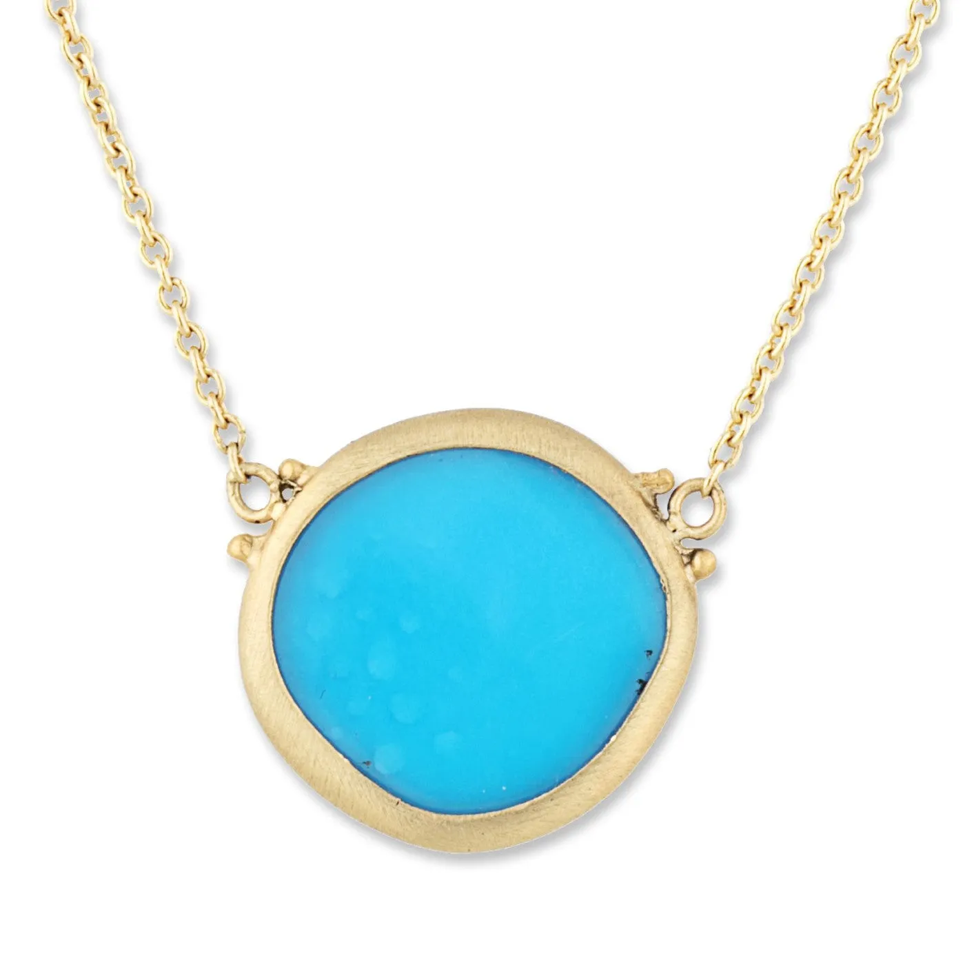 Lika Behar 22k Gold Katya Freeform Arizona Turquoise Necklace