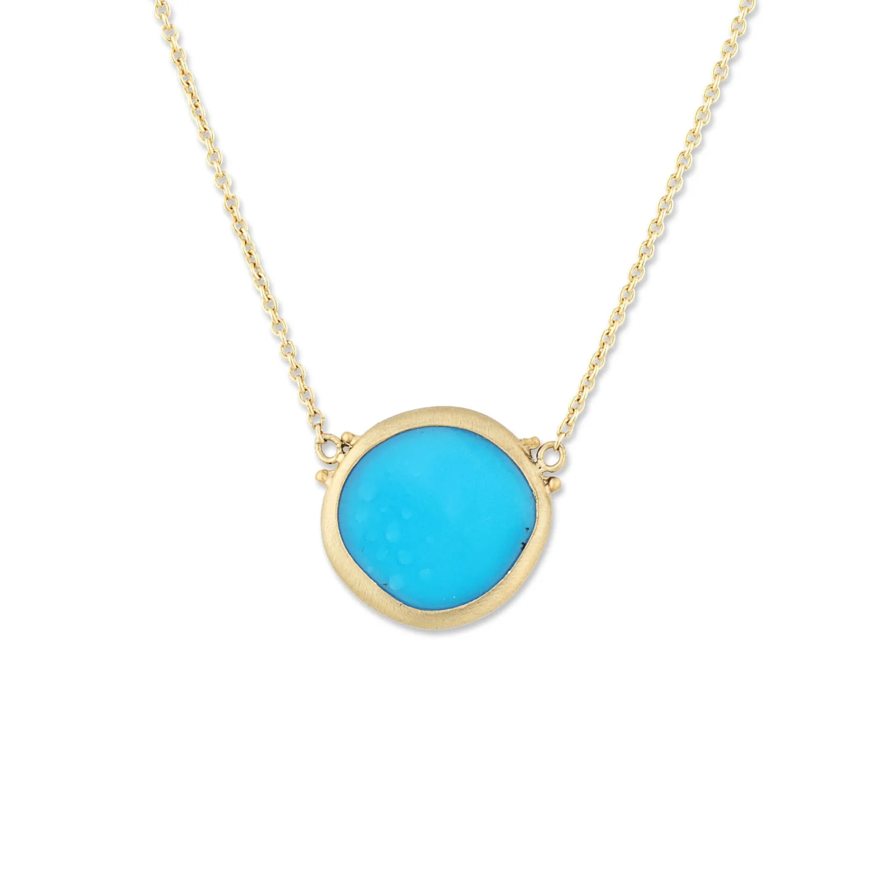 Lika Behar 22k Gold Katya Freeform Arizona Turquoise Necklace