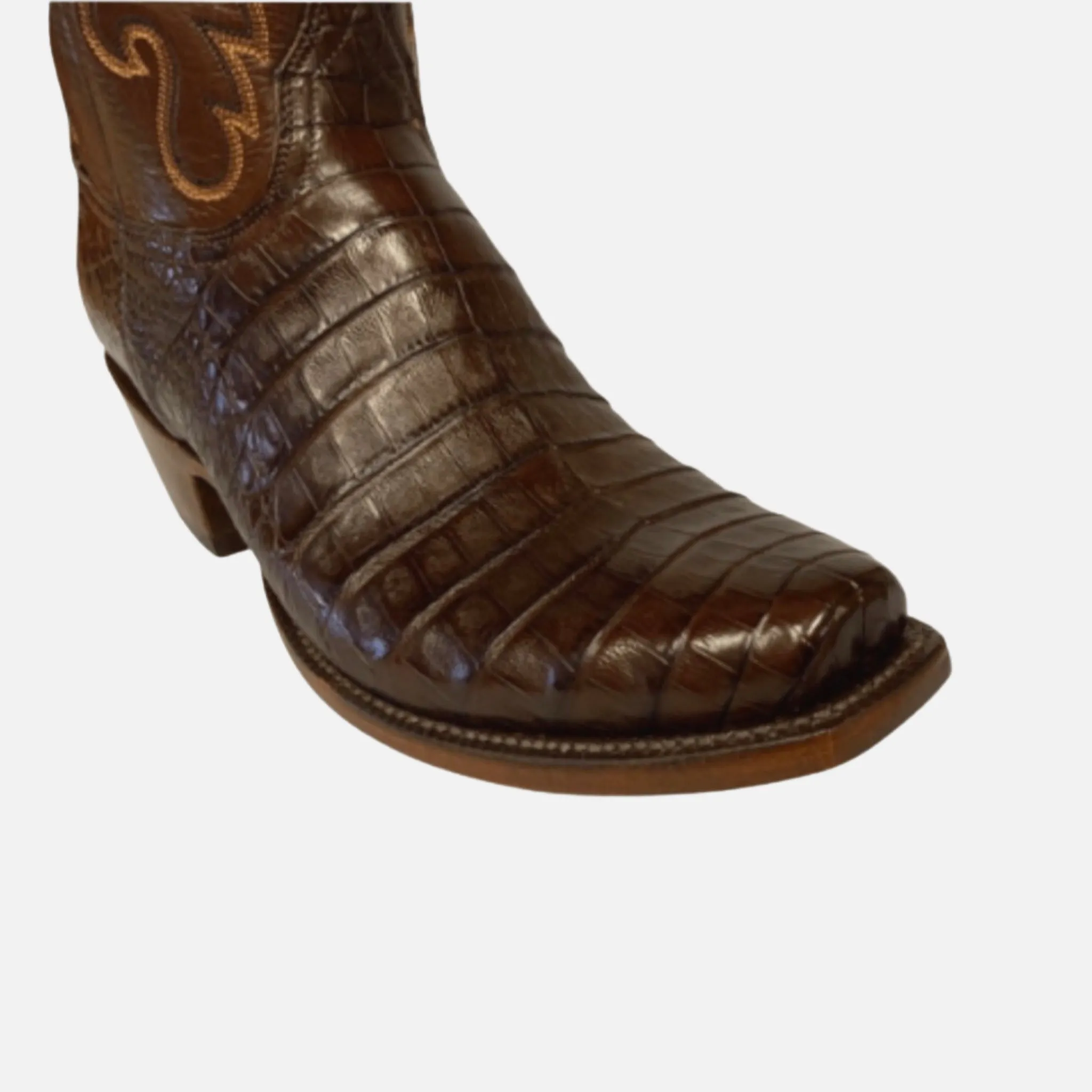 Lucchese Classic Sienna Ultra Caiman Belly Antique Brown Cowboy Boots