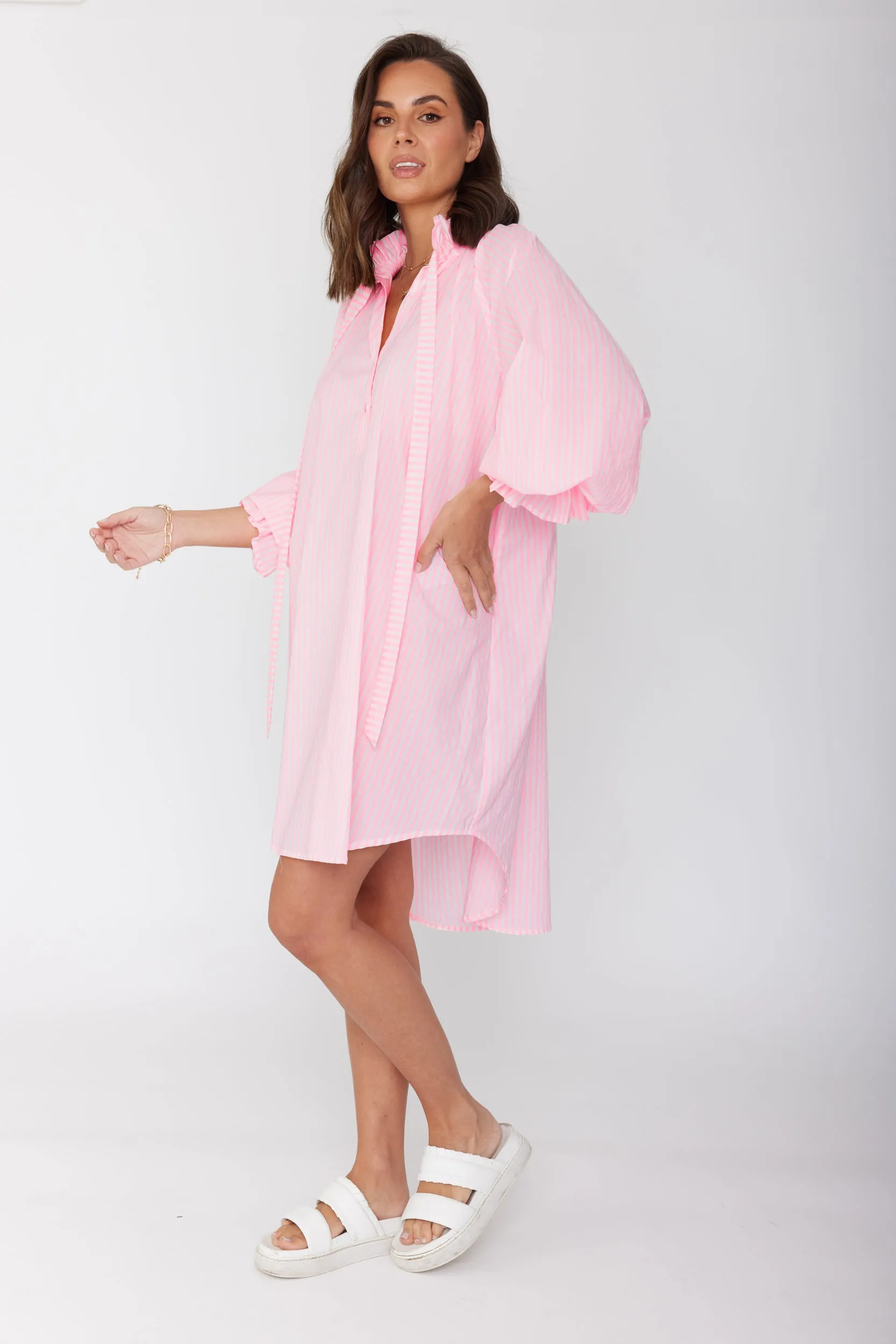 LYCIUM Dress Peach Stripe