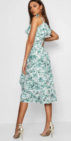 Marie Ruffle Midi Dress