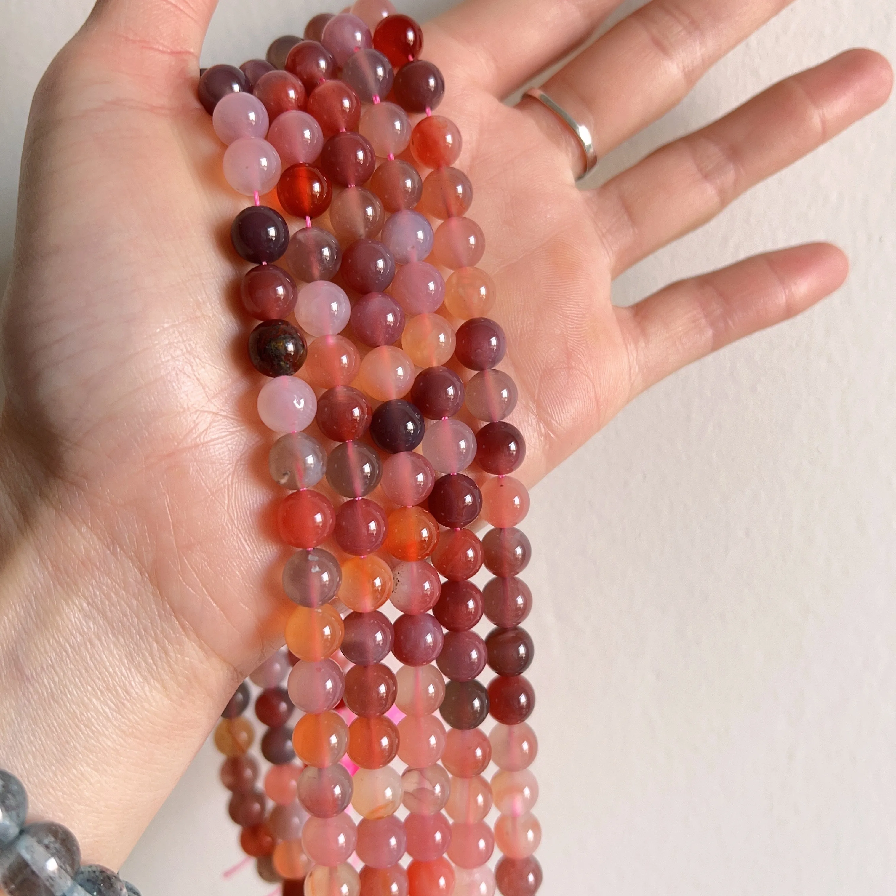 Natural 8mm Rare Pink Botswana Agate Round Bead Strands for DIY Jewelry Project