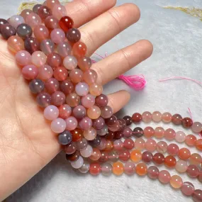 Natural 8mm Rare Pink Botswana Agate Round Bead Strands for DIY Jewelry Project