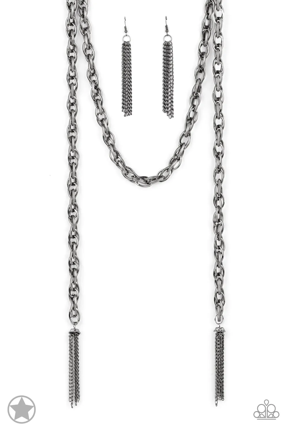 Paparazzi Necklace ~ SCARFed for Attention - Gunmetal