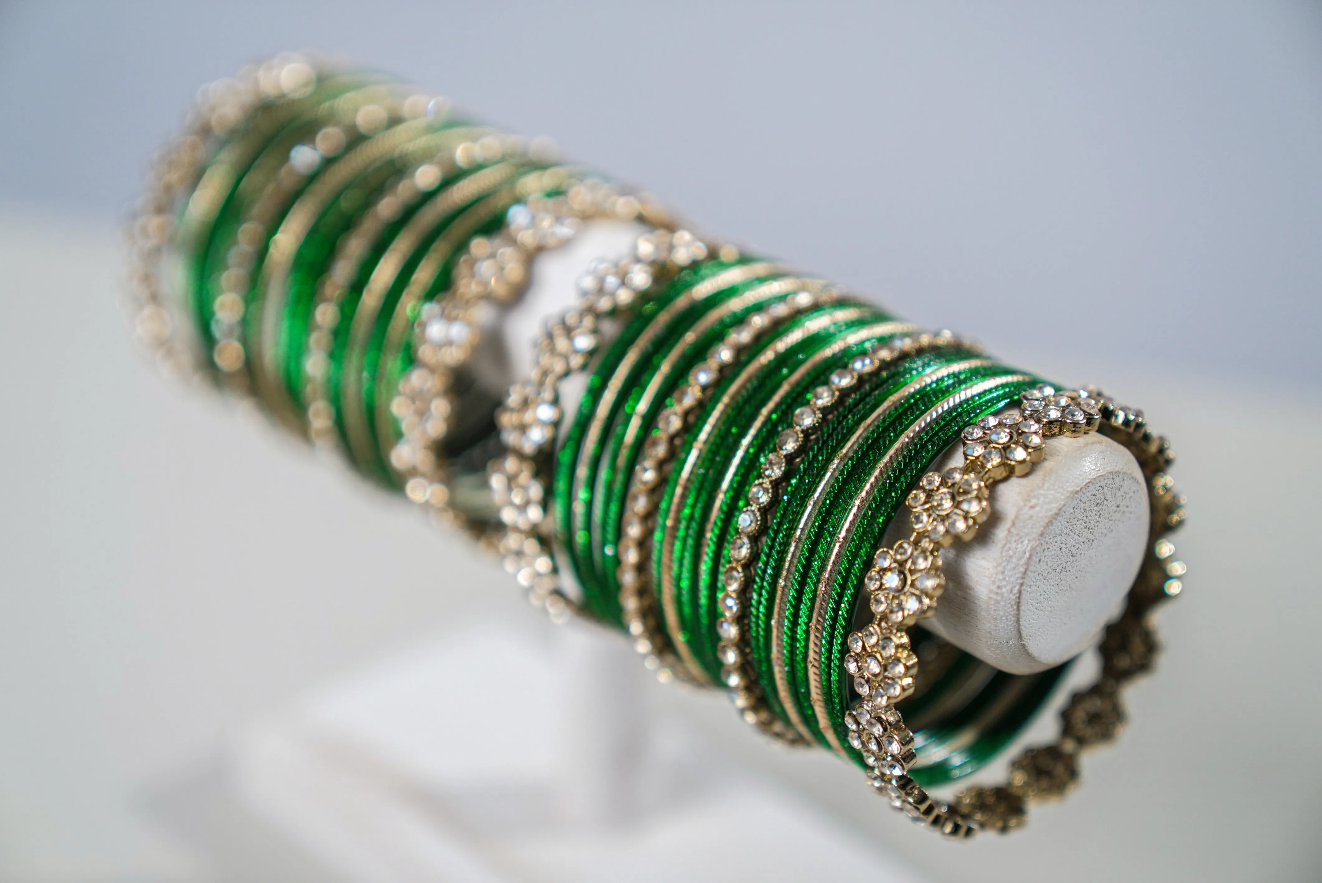 Parineeta Green Bangles - 2 Hand Set