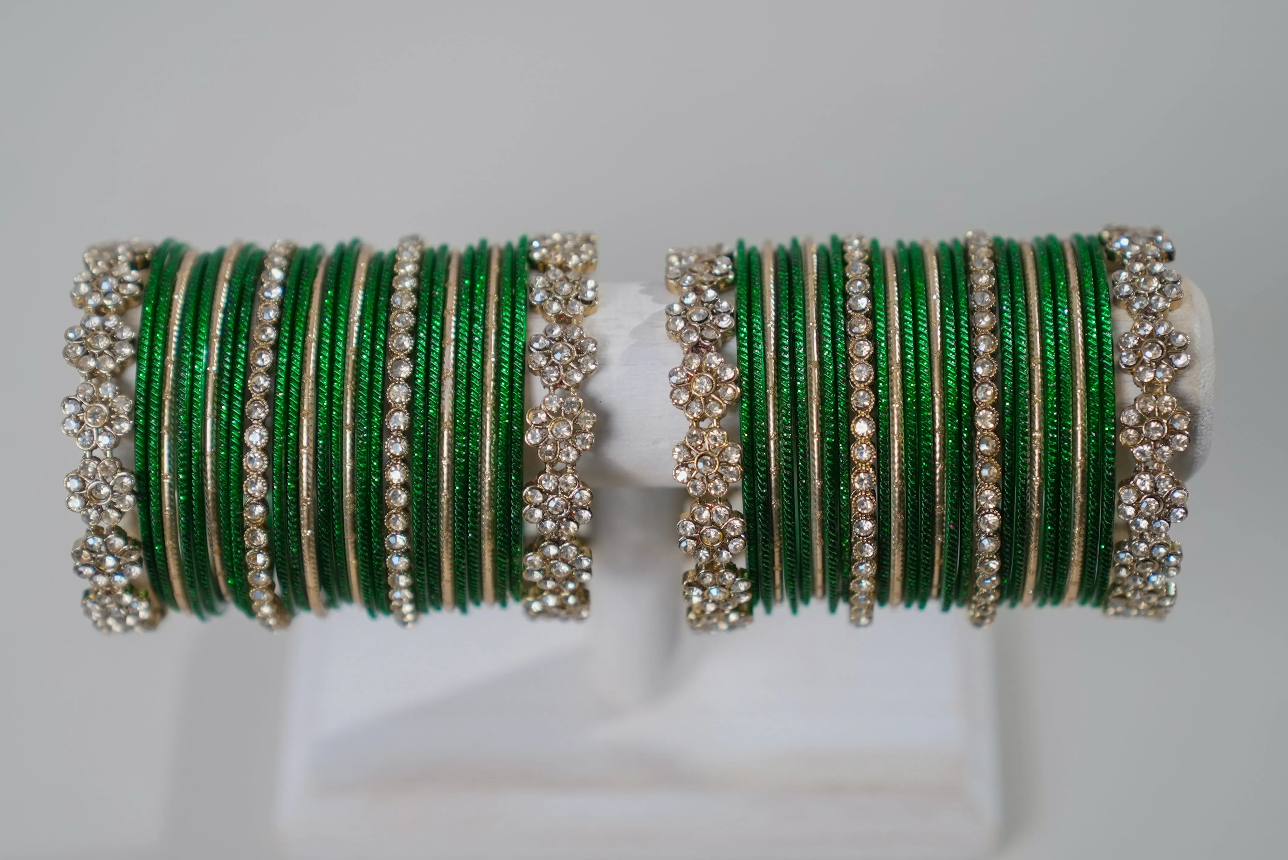 Parineeta Green Bangles - 2 Hand Set