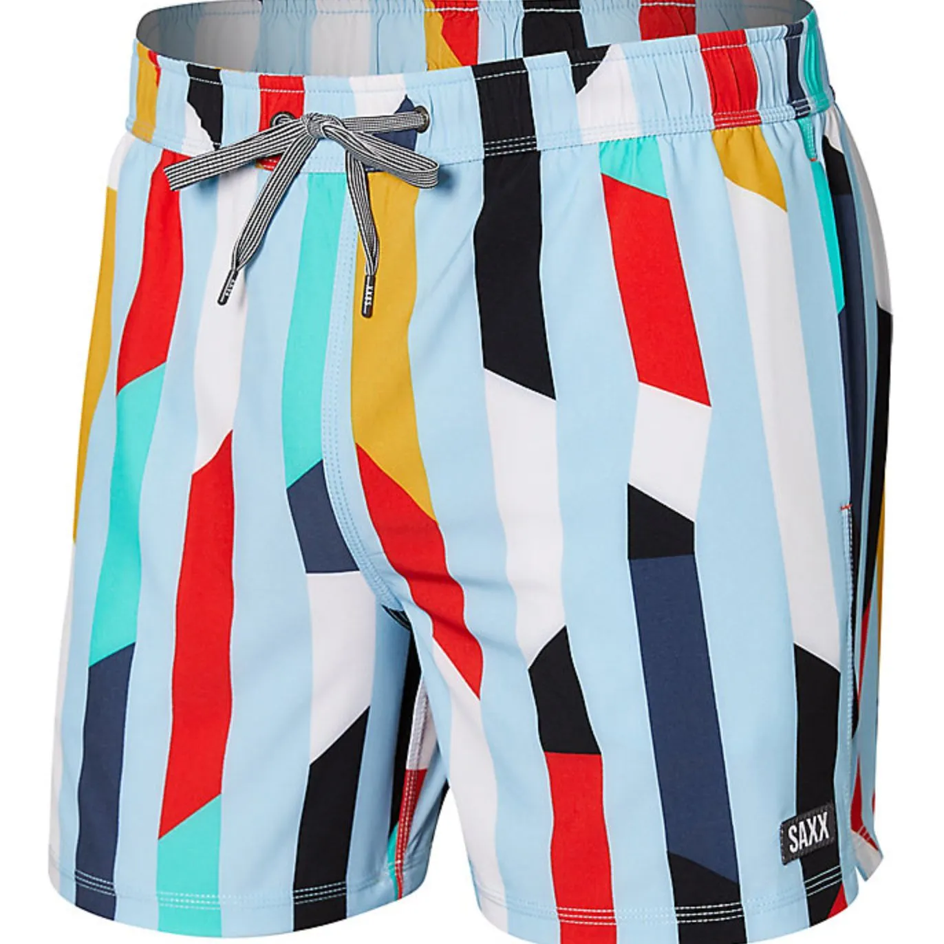 SAXX Oh Buoy Men's 5 Swim Trunks in Cutwork Stripe