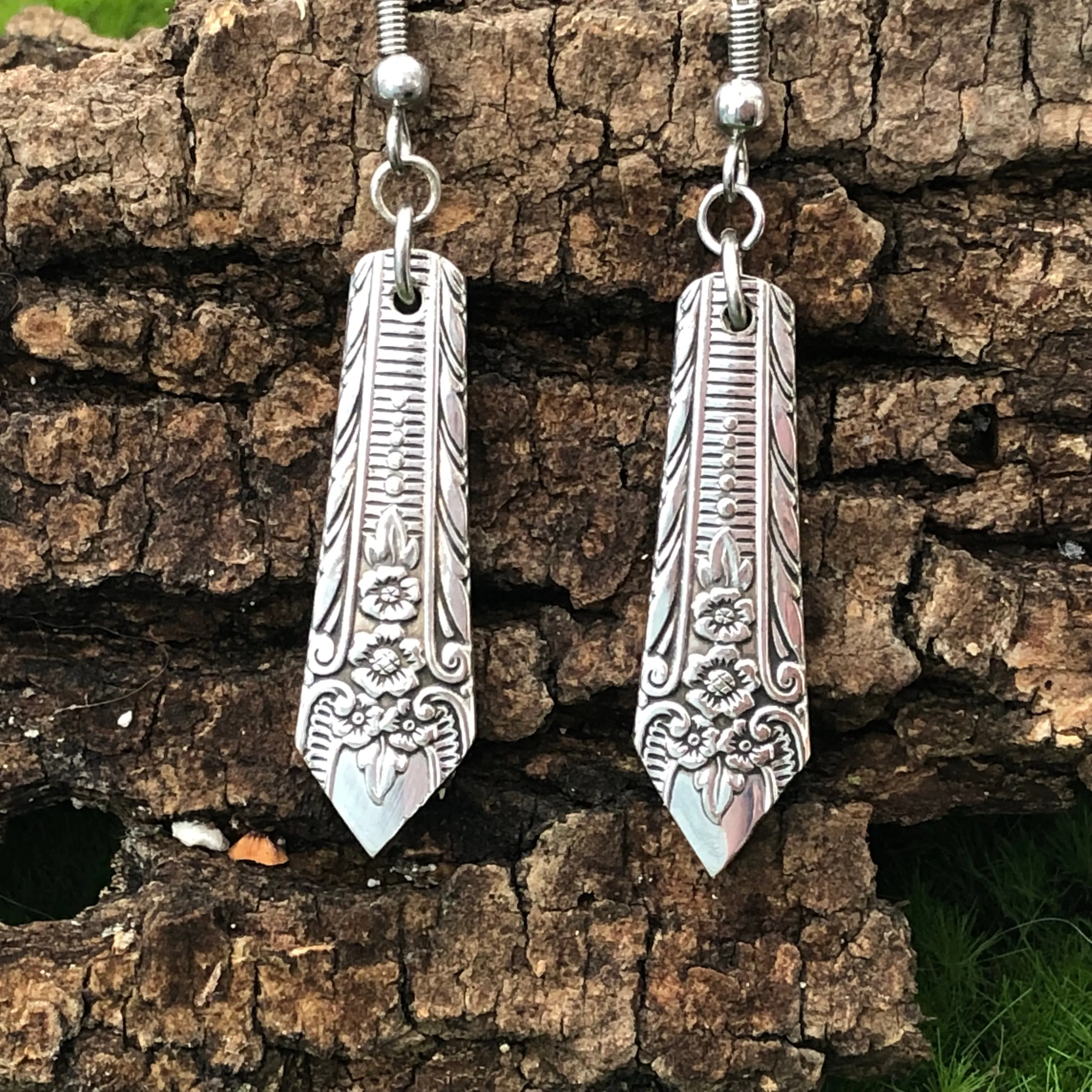 Silverware Earrings Floral