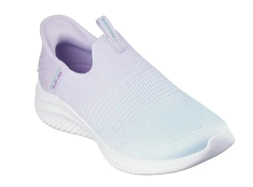 SKECHERS WOMEN'S ULTRA FLEX 3.0 BEAUTY BLEND NAVY/LAVENDER SLIP ON SHOES