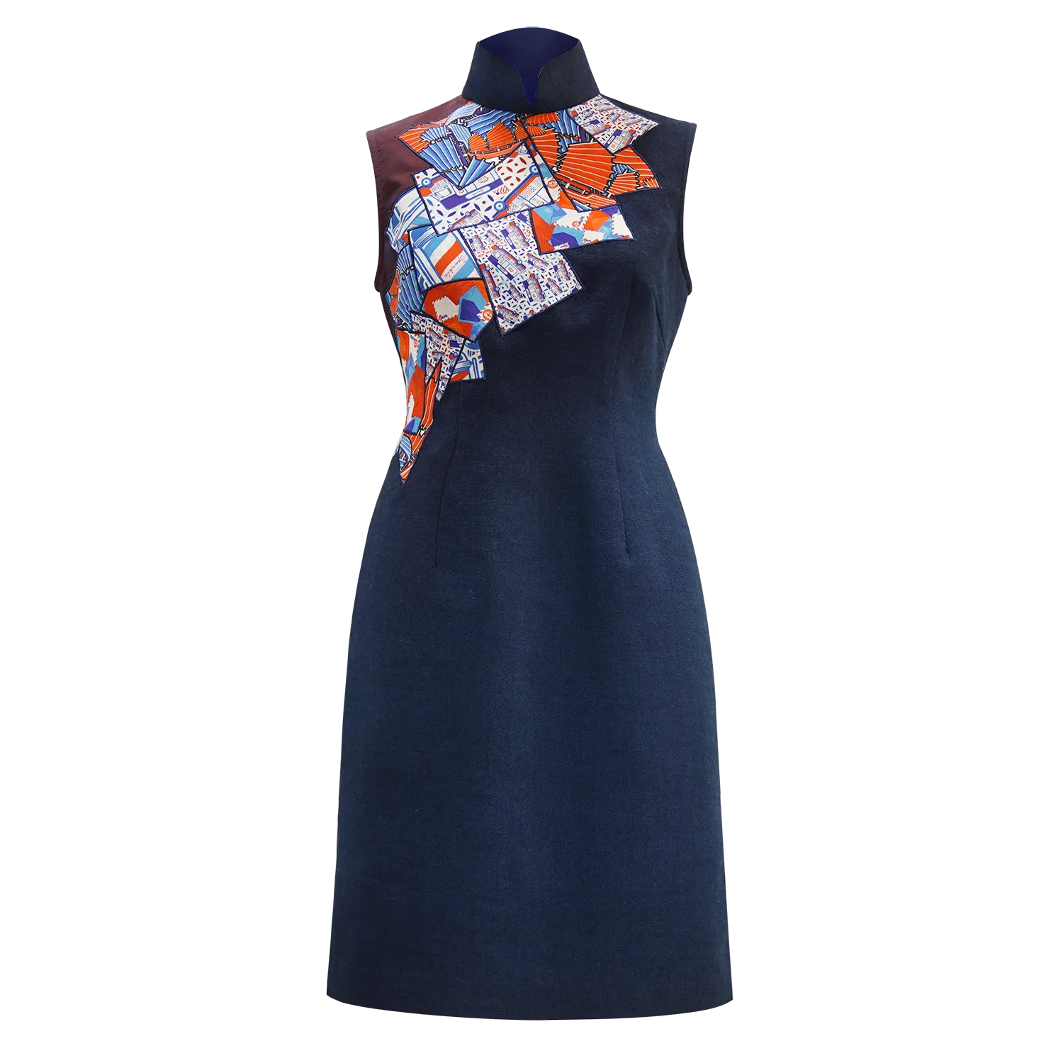 SPARKLE BY KAREN CHAN x  HK Heritage Museum【HK CLASSIC】Eco-Denim Cheongsam (Sleeveless / Regular Fit)