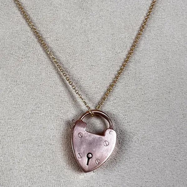 Vintage Heart Lock Pendant Charm